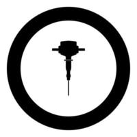 Jackhammer icon black color in round circle vector