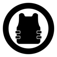 Bullet-proof vest flak jacket icon in circle round black color vector illustration flat style image