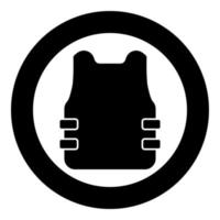 Bullet-proof vest flak jacket icon in circle round black color vector illustration flat style image