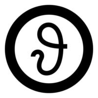 Theta greek symbol Teta Zeta icon in circle round black color vector illustration flat style image
