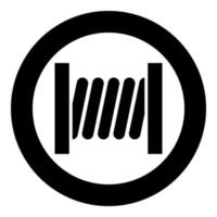 Coil with wire icon black color in circle round vector