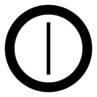 Isa rune Ice freeze symbol icon black color vector in circle round illustration flat style image