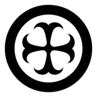 Cross monogram dokonstantinovsky Symbol of the Apostle anchor Hope sign Religious cross icon in circle round black color vector illustration flat style image