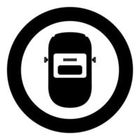 Welding mask Welder face shield Individual protection icon in circle round black color vector illustration flat style image