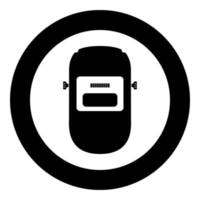 Welding mask Welder face shield Individual protection icon in circle round black color vector illustration flat style image