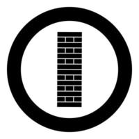 Brick Pillar Blocks in stack game for home adult and kids leisure Board games Wooden block icon in circle round black color vector illustration flat style image