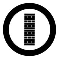 Brick Pillar Blocks in stack game for home adult and kids leisure Board games Wooden block icon in circle round black color vector illustration flat style image