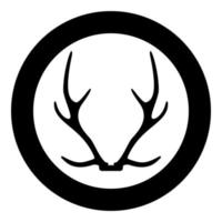 Antler Horn Concept trophy silhouette in circle round black color vector illustration solid outline style image