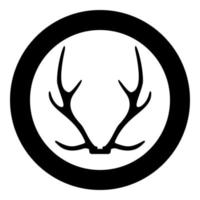 Antler Horn Concept trophy silhouette in circle round black color vector illustration solid outline style image