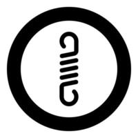 Spring metal coil spiral steel wire flexible icon in circle round black color vector illustration image solid outline style