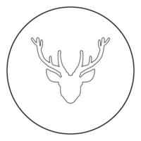 Head deer icon black color in circle vector