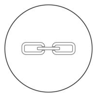 Chain link icon black color in circle vector