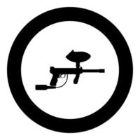 Weapons for paintball icon black color in circle round vector