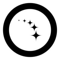 Stars on track five items icon black color in round circle vector