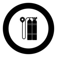 Aqualung scuba icon black color in round circle vector