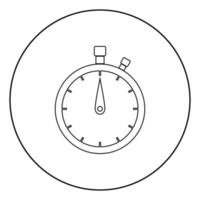 The stopwatch the black color icon in circle or round vector