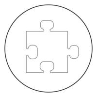 The puzzle the black color icon in circle or round vector