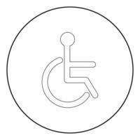 Sign of the disabled the black color icon in circle or round vector