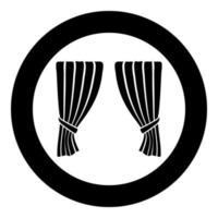 Curtains Blind Curtain Shutter Curtain Shade Portiere drapes for ceremony performance Luxurious curtains Grand opening announcement stage Presintation concept Open drapes Premiere idea icon in circle vector