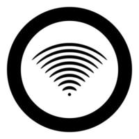 Radio wave Sound signal One dirrection Transmitter icon in circle round black color vector illustration flat style image