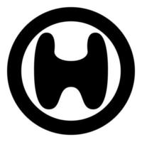 Thyroid gland Goiter Human organ Anatomy of people icon in circle round black color vector illustration flat style image