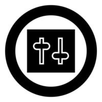 Settings knob Setting Switches regulators icon in circle round black color vector illustration flat style image