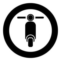 Scooter Motorcycle Motobike Delivery concept Moped Shipping icon in circle round black color vector illustration flat style image