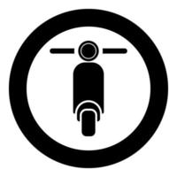 Scooter Motorcycle Motobike Delivery concept Moped Shipping icon in circle round black color vector illustration flat style image