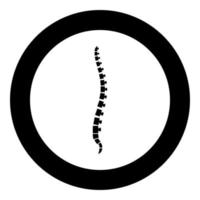 Spine human Spinal Lateral view Vertebras Dorsal vertebrae icon in circle round black color vector illustration flat style image