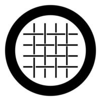 Fabric fibers Grid Cloth textile icon in circle round black color vector illustration solid outline style image