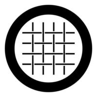 Fabric fibers Grid Cloth textile icon in circle round black color vector illustration solid outline style image