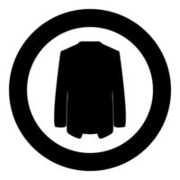 Jacket coat icon in circle round black color vector illustration image solid outline style