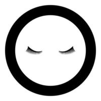 Eyelash icon black color in circle round vector