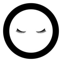 Eyelash icon black color in circle round vector