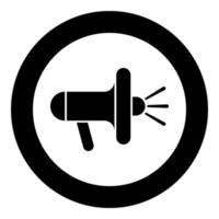 Loudspeaker megaphone icon black color illustration in circle round vector