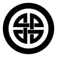 Knot shield symbol of protection Ancient symbol icon in circle round black color vector illustration flat style image