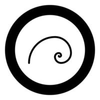 espiral sección dorada proporción áurea proporción fibonacci espiral icono en círculo redondo color negro vector ilustración estilo plano imagen