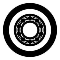 Bearing with ball in side view icon in circle round black color vector illustration flat style image