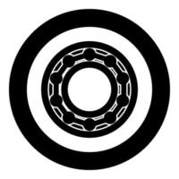 Bearing with ball in side view icon in circle round black color vector illustration flat style image