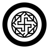 Valkyrie Varangian sign Valkiriya slavic symbol icon in circle round black color vector illustration flat style image