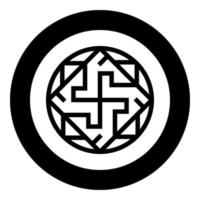 Valkyrie Varangian sign Valkiriya slavic symbol icon in circle round black color vector illustration flat style image