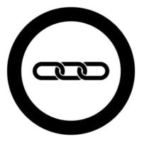 Chain links Interlock icon in circle round black color vector illustration flat style image
