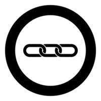 Chain links Interlock icon in circle round black color vector illustration flat style image