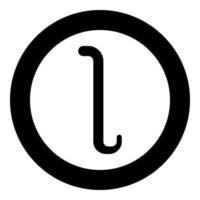 Iota greek symbol small letter lowercase font icon in circle round black color vector illustration flat style image