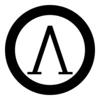Lambda greek symbol capital letter uppercase font icon in circle round black color vector illustration flat style image
