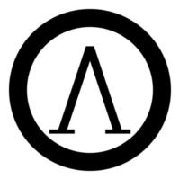 Lambda greek symbol capital letter uppercase font icon in circle round black color vector illustration flat style image