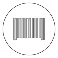 The barcode the black color icon in circle or round vector