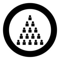 People pyramid icon black color in circle round vector