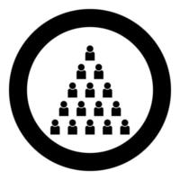 People pyramid icon black color in circle round vector