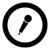 Hand microphone icon black color in round circle vector